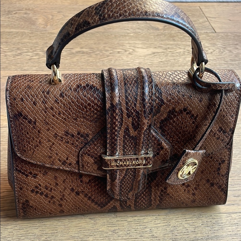 Michael Kors Brown Snakeskin Handbag